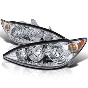 Coolstuffguru Compatible with Toyota Camry 4Dr Sedan Chrome Clear Headlights Head Lamps Pair