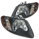 Coolstuffguru Compatible with Dodge Caravan Chrysler Town & Country Grand Voyager Black Amber Headlights