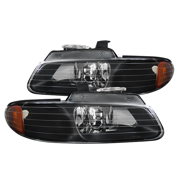 Coolstuffguru Compatible with Dodge Grand Caravan Chrysler Voyager Town&Country Black Amber Headlights