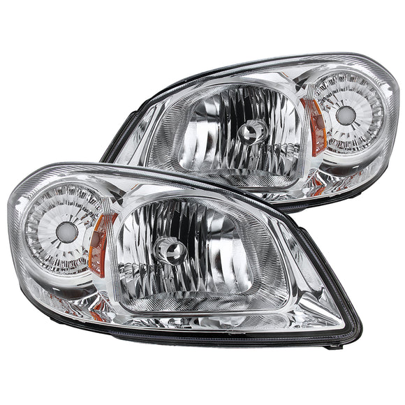 Coolstuffguru Compatible with Chevy Cobalt / Pontiac Pursuit G5 Chrome Clear Headlights+Amber Reflector Pair