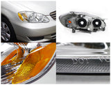 Coolstuffguru Compatible with Toyota Corolla 4DR Chrome Crystal Headlights Clear Head Lamps