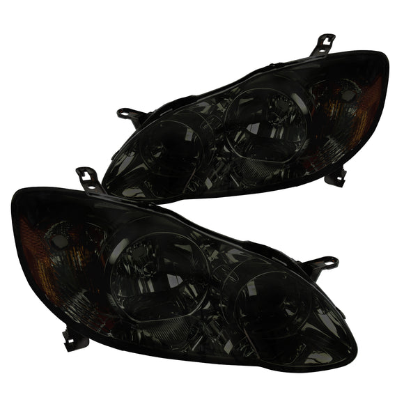 Coolstuffguru Compatible with Toyota Corolla JDM Replacement Smoke Lens Headlights Head Lights Signal Lamps