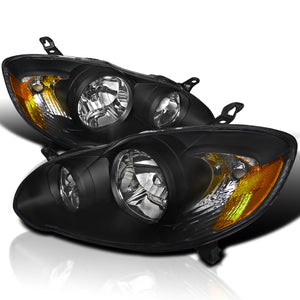 Coolstuffguru Compatible with Toyota Corolla Black Crystal Headlights