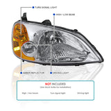 Coolstuffguru Compatible with Honda Civic 2/4 DR Crystal Headlights Clear Head Lamps