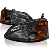 Coolstuffguru Compatible with Honda Civic 4Dr Dx Lx Ex Jdm Black Head Lights Lamps Pair