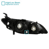 Coolstuffguru Compatible with Honda Civic JDM 2/4 Door Smoke Lens Headlights Pair Left+Right