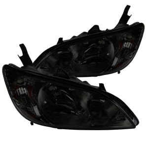 Coolstuffguru Compatible with Honda Civic JDM 2/4 Door Smoke Lens Headlights Pair Left+Right