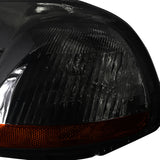 Coolstuffguru Compatible with Honda Civic Coupe Crystal Smoke Headlights+Red/Clear Rear Tail Lights