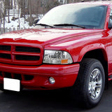 Coolstuffguru Compatible with Dodge Dakota Durango Crystal Chrome Headlights W/ Led Lamp