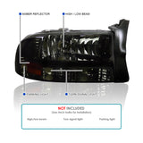 Coolstuffguru Compatible with Dodge Dakota/ Durango Slt R/T Headlights W/Bumper Lights 1Pc. Smoked