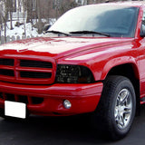 Coolstuffguru Compatible with Dodge Dakota Durango Crystal Smoke Headlights W/ Led Lamp