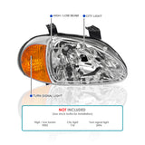 Coolstuffguru Compatible with Honda Del Sol Chrome Headlights w/ Built-in Amber Corner Lamps