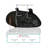 Coolstuffguru Compatible with Honda Del Sol Smoke Headlights w/ Built-in Amber Corner Lamps