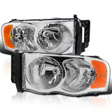 Coolstuffguru Compatible with Dodge Ram 1500 Truck Chrome Clear Head Lights Lamps