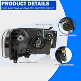 Coolstuffguru Compatible with Dodge Ram Black Diamond Front Head Lights Lamps