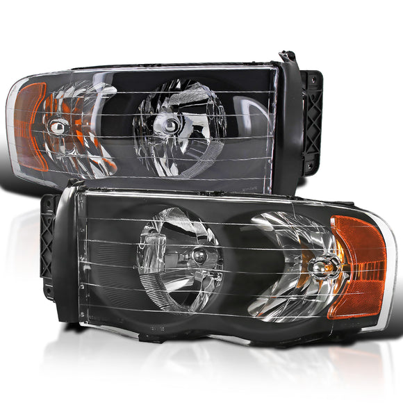 Coolstuffguru Compatible with Dodge Ram Black Diamond Front Head Lights Lamps