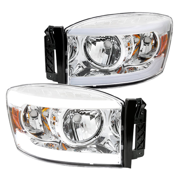 Coolstuffguru Headlights LED Bar Compatible with Dodge Ram 1500 2500 3500 2006-2008, 07-09 Ram 2500 3500, L+R Pair Assembly