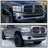 Coolstuffguru Compatible with Dodge Ram Euro Chrome Diamond Headlights W/O Amber Bar