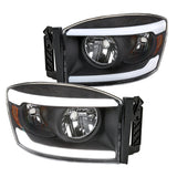 Coolstuffguru Black Headlights LED Strip Compatible with Dodge Ram 1500 2500 3500 2006-2009 L+R Pair Assembly