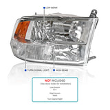 Coolstuffguru Compatible with Dodge Ram 1500 2500 3500 Euro Chrome Clear Quad Headlight Head Lamps