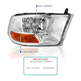 Coolstuffguru Compatible with Dodge Ram 1500 2500 3500 Chrome Headlights Pair