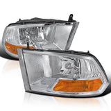 Coolstuffguru Compatible with Dodge Ram 1500 2500 3500 Chrome Headlights Pair