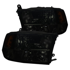 Coolstuffguru Compatible with Dodge Ram 1500 2500 3500 Euro Smoke Lens Quad Headlight Head Lamps