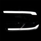 Coolstuffguru Black Headlights w/ LED Strips Bar Compatible with Dodge Ram 1500 2500 3500 Quad Style 2009-2018