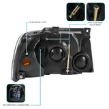 Coolstuffguru Compatible with Ford Expedition Black Headlights Headlamps+Brake Lamps Tail Lights Left+Righ