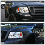 Coolstuffguru Compatible with Ford F150 Crystal Chrome Clear Oem Style Head Lights Lamps Pair