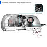 Coolstuffguru Compatible with Ford F-150 Chrome/ Clear Smd Led Head Lights+Corner Signal Lamps