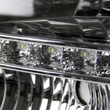 Coolstuffguru Compatible with Ford F250 F350 F450 F550 Excursion Chrome Clear LED Headlights+Amber Reflector