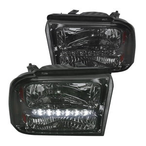 Coolstuffguru Compatible with Ford F250 F350 F450 F550 Superduty Excursion Smoke Lens LED Headlights