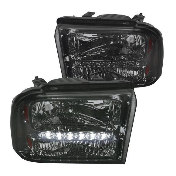 Coolstuffguru Compatible with Ford F250 F350 F450 F550 Superduty Excursion Smoke Lens LED Headlights