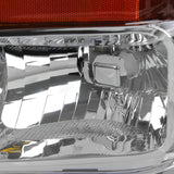 Coolstuffguru Compatible with Ford F250 F350 F450 Super Duty Chrome Clear Headlights+Amber Reflector