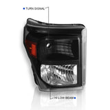 Coolstuffguru Compatible with Ford F250 F350 F450 F550 Super Duty Pickup Black Headlights Headlamps Left+Right