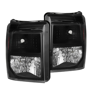 Coolstuffguru Compatible with Ford F250 F350 F450 F550 Super Duty Pickup Black Headlights Headlamps Left+Right