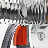 Coolstuffguru Compatible with Ford F250 F350 Superduty Excursion US 1-Piece Chrome Clear LED Headlights