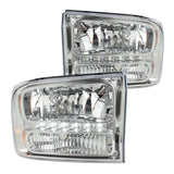 Coolstuffguru Compatible with Ford F250 F350 Superduty Excursion US 1-Piece Chrome Clear LED Headlights