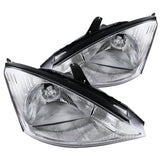 Coolstuffguru Compatible with Ford Focus Euro Crystal Chrome Clear Headlights Head Lamps Pair