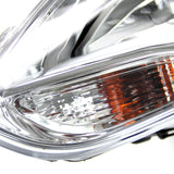 Coolstuffguru Compatible with Ford Focus S/SE 4-Door Chrome Clear Amber Headlights Head Lamps