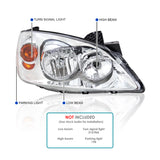 Coolstuffguru Compatible with Pontiac G6 Replacement Chrome Clear Headlights Head Lamps Left+Right