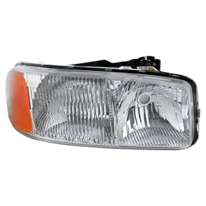 Coolstuffguru Compatible with GMC Sierra 1500 2500 Yukon XL 1PC RH Right/Passenger Side Chome Clear Headlight