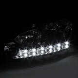 Coolstuffguru Compatible with Chevy Impala Monte Carlo Chrome Clear LED Headlights w/ Amber Reflector Pair