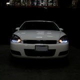 Coolstuffguru Compatible with Chevy Impala Monte Carlo Smoke Lens Crystal Headlights+LED Strip