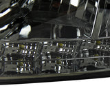 Coolstuffguru Compatible with Chevy Impala Monte Carlo Smoke Lens Crystal Headlights+LED Strip