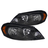 Coolstuffguru Compatible with Chevy Impala Monte Carlo Euro Diamond Black Headlights+Amber Reflector