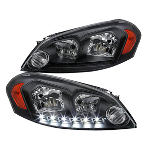 Coolstuffguru Compatible with Chevy Impala Limited Monte Carlo Black Clear SMD LED Headlights