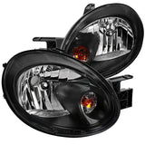 Coolstuffguru Compatible with Dodge Neon Black Replacement Headlights Driving Lights Head Lamps Left+Right