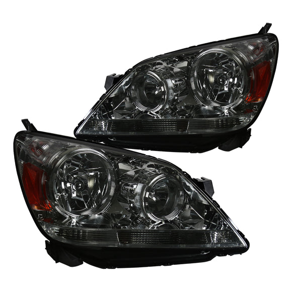 Coolstuffguru Compatible with Honda Odyssey Replacement Smoke Lens Headlights Tinted Head Lamps Left+Right